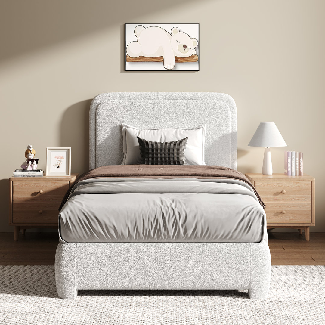 Bensu Boucle Upholstered Platform Bed
